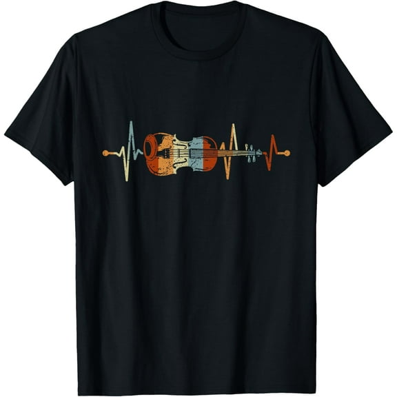 Playful Comfort Tee - Vintage Violin Heartbeat Orchestra Musician Violinist T-Shirt