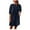 Navy, variant on Antinious Women Short Sleeve Round Neck Solid Button Pocket Casual Dress