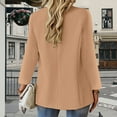 thumbnail image 5 of Breezora Women's Slim Fit Blazer with Pockets Long Sleeve Professional Office Commuting Elegant Tops S Size Khaki, 5 of 5