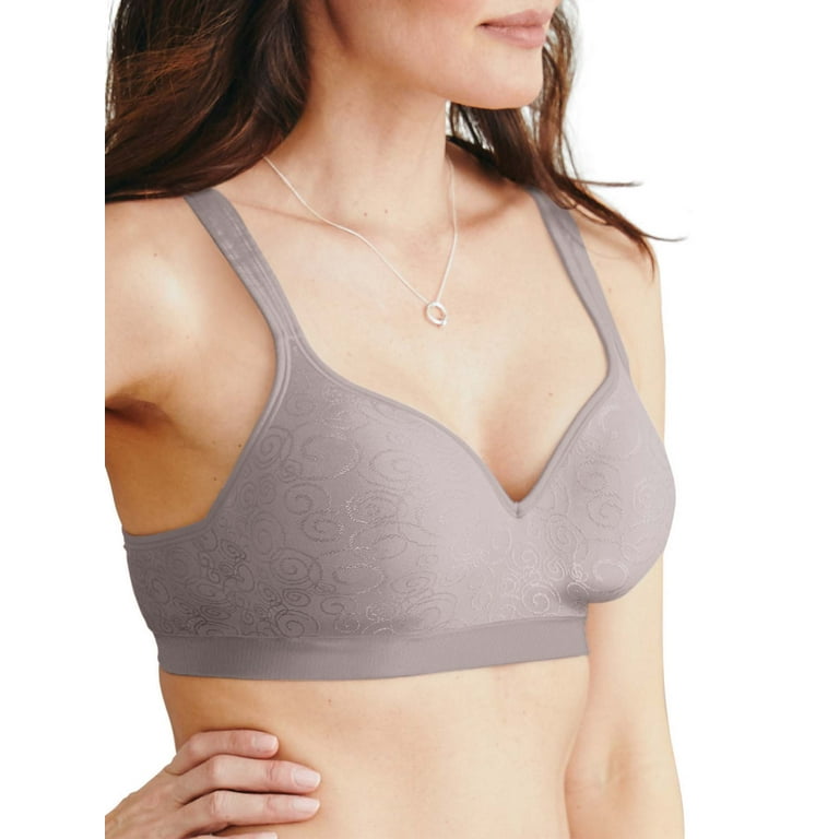 Bali Comfort Revolution Seamless Bra - Targeted All Around Support 2 Pack  (Small, White-Nude) at  Women's Clothing store