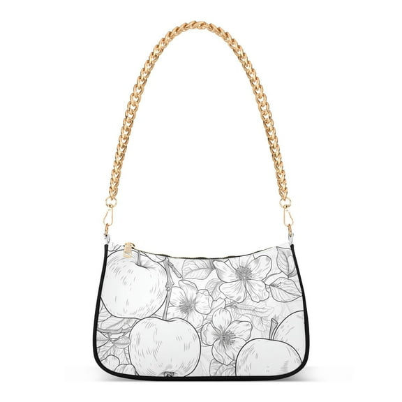 Apple Flowers SketchWomen Small Shoulder Bag Crossbody Tote Hobo Bags Purse Clutch Handbags with Chain Strap for Women