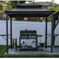 thumbnail image 4 of PURPLE LEAF 6' X 8' Hardtop Grill Gazebo BBQ Shelter Gazebo Canopy with Double Galvanized Steel Roof for Patio, Backyard, and Deck, 4 of 8