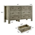 thumbnail image 2 of Luku Modern 6 Drawer Dresser, 50" Wide Double Chest with Deep Drawers & Metal Knobs, Wooden Storage Organizer for Kids Bedroom, Entryway, Hallway, 2 of 5