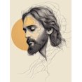 thumbnail image 1 of Qisvanset Framed Canvas Wall Art 12x16 Inch Jesus Ascension Boho Minimalist Line Wall Art, 1 of 5