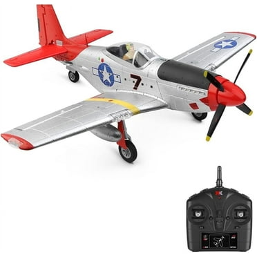 RC Plane, 2.4GHz 4 Channel Brushless Remote Control Jet Airplane for Adults, WLtoys RC Aircraft Fighter with 6-Axis Gyro, LED Searchlight, Easy to Fly for Boys and Girls