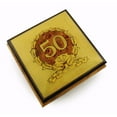 thumbnail image 1 of Extraordinary 50th Anniversary / Birthday with Gold Wreath Music Box - I Will Wait for You, 1 of 2