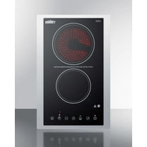 15" Wide 230V 2-Burner Radiant Cooktop, Black-Digital Touch