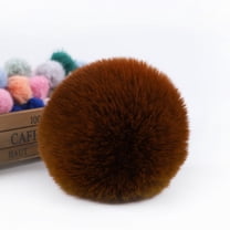 XmhyTop-A 10 Pcs Faux Fur Pom Pom Fluffy Balls,with Tiny Cord for Hat Shoes Hair Pins Earrings Necklace Accessories,3.9inch,Brown