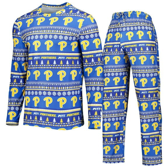Men's Concepts Sport Royal Pitt Panthers Swivel Long Sleeve Top & Pants Sleep Set