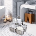 thumbnail image 3 of Cesta portátil para ducha, herramienta práctica, organizador de suministros de limpieza para clasificar proyectos, duradera, ventilada, con 3 comparti, Gris, Individuales, 3 of 7
