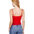 thumbnail image 2 of ShezPretty Women's Stylish V- Neck Seamless Lace Rib Cami Tank Top (Medium, Red), 2 of 6