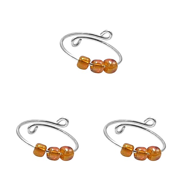 Qarigey Lindo anillo de ansiedad portátil anillos con cuentas ajustable ligero apertura dedo anillo joyería para mujeres niñas naranja Type1 NO1 Qarigey CBP586055