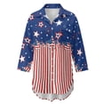 thumbnail image 4 of Xoenoiee Star American Flag Print Swimsuit Coverup for Women Lapel Collar Bathing Suit Cover Up for Swimwear Button Down Beach Shirt Dresses for Ladies, M, 4 of 7