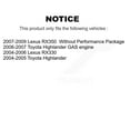 thumbnail image 2 of TOR Front Suspension Control Arm and Ball Joint Assembly Steering Tie Rod End Stabilizer Bar Link Kit (8Pc) for Car Lexus RX350 Toyota Highlander RX330 - Left Right Side (Driver Passenger) KTR-100383, 2 of 2