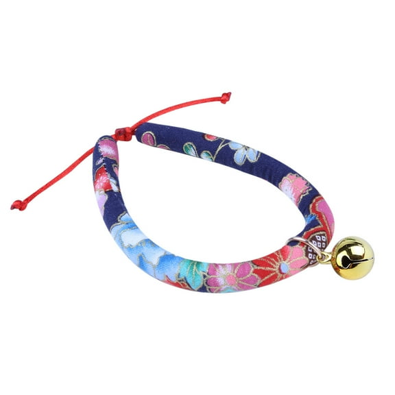iOPQO Pet Collars Adjustable Pet New Adjustable Cartoon Pet Bell Pendant Collar Cute Necklace Collar Little Cat Blue M