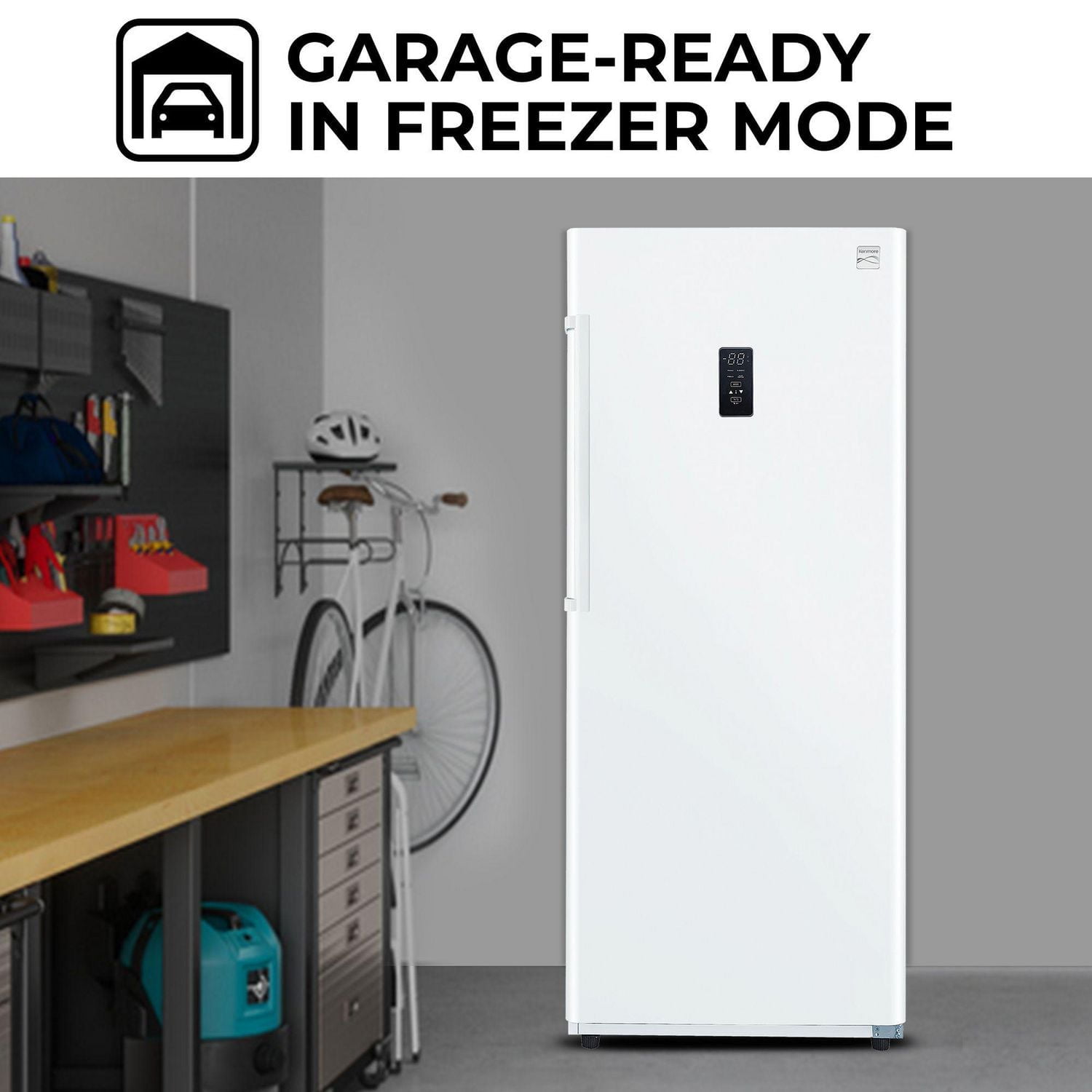 Kenmore 17 Cu. Ft. Convertible Upright Freezer/Refrigerator, 480L, Garage-Ready, Frost-Free, Large Capacity, White