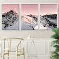 thumbnail image 2 of PixonSign Framed Wall Art Print Set Pink Sunset Snowy Mountain Peaks Nature Wilderness Photography Realism Rustic Scenic Relax/Calm Multicolor Ultra for Living Room, Bedroom, Office - 16"x24"x3 White, 2 of 5
