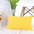 thumbnail image 2 of PiccoCasa Decorative Throw Pillow Cover Corduroy Corn Striped Cushion Cover, Yellow 12" x 18", 2 of 8