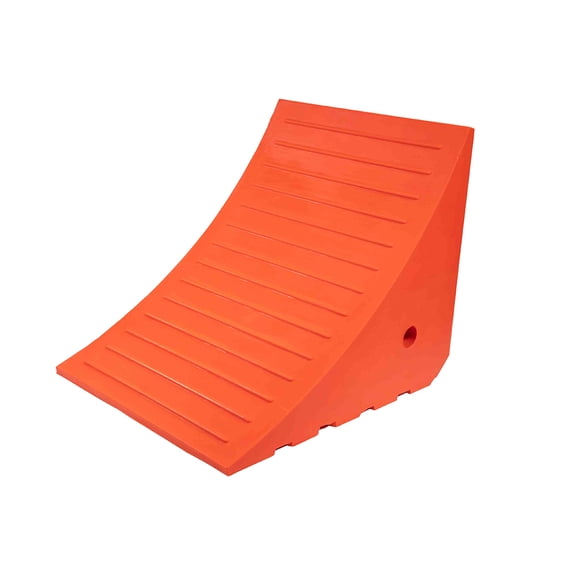 Polyurethane Large Wheel Chock W/Mounting Holes for RVs, Semi Trucks & Trailers - 100 Ton Load Capacity Heavy Duty Wheel Chocks for  53" Tire Compatibility (17.5"x14.5"x14.5")
