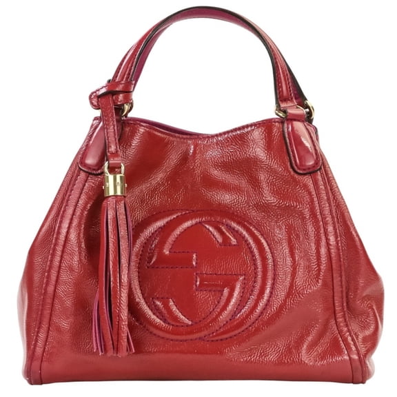 Pre-Owned GUCCI Soho Interlocking Leather 2-Way Handbag 336751 Red Women's Luxs Brands