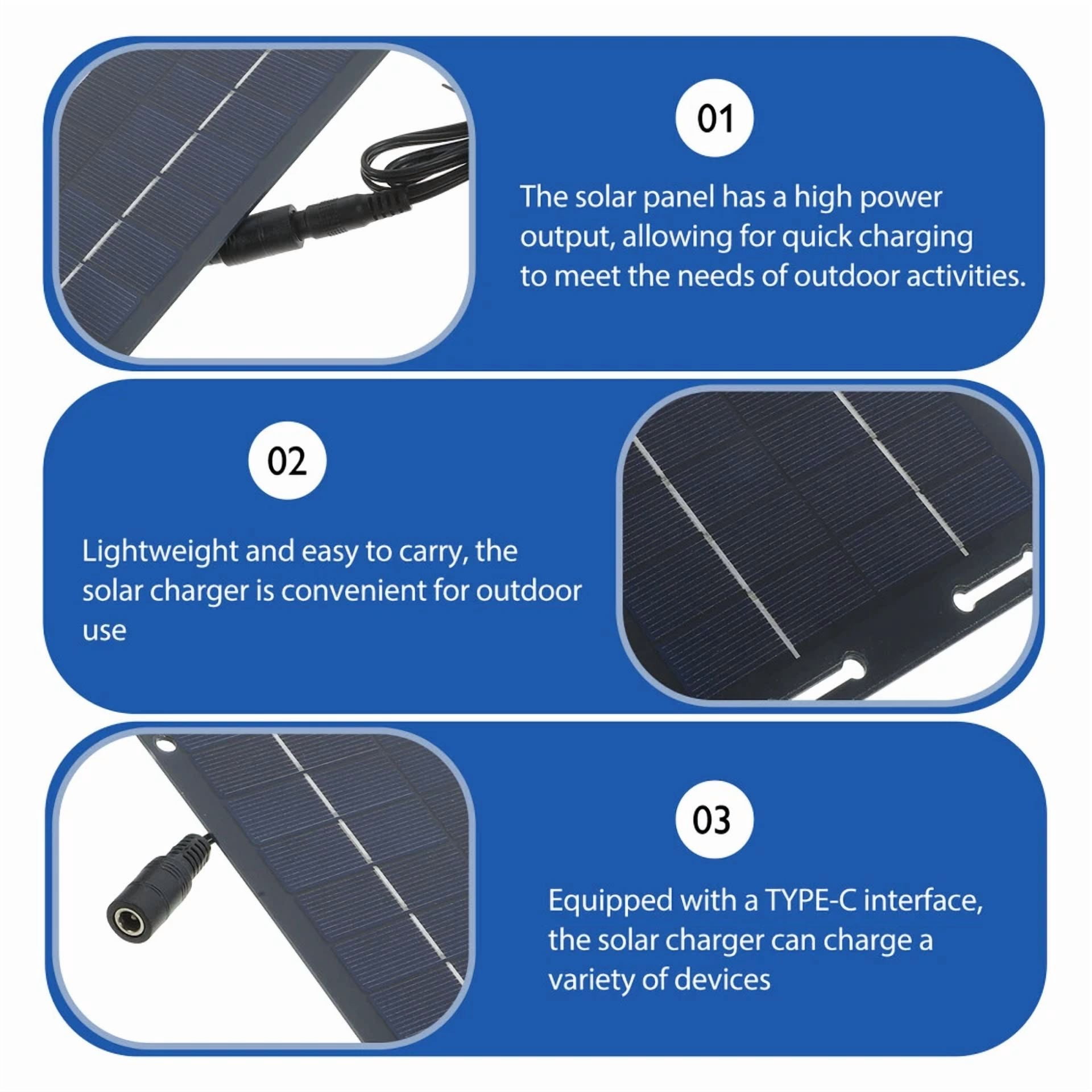 CRESTIN- Solar Charger 30W Portable Flexible Panel For Outdoor Equipment