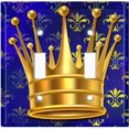 thumbnail image 2 of Metal Light Switch Wall Plate Outlet Cover (Queen Crown Blue Pattern - Double Toggle), 2 of 2