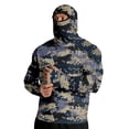 thumbnail image 3 of Havenx Mens Sun Protection Shirts Camo Long Sleeve Hoodies with Mask Hooded Uv Upf 50+ Rash Guard Uv Protection Cooling Lightweight Outdoor Hiking Swim Blouses,Gray XL, 3 of 6