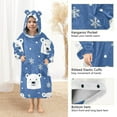 thumbnail image 3 of FORMRS Wearable Blanket Hoodie with Sleeves for Kids Cozy Flannel Sweatshirt, White Polar Bear, 3 of 7