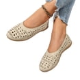 thumbnail image 4 of Women's Hollow Comfort Slip On Leather Ballets Flats Shoes Womens Casual Shoes Comfortable Walking Shoes Slip On Shoes Women Wide Width Orthopedic Shoes for Women Casual Dress Work Office Shoes 36, 4 of 7