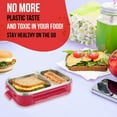 thumbnail image 4 of SIGNORA WARE Stainless Steel Bento Box 24 oz Leakproof 2 Compartments Lunch Box – Red, 4 of 7