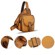 Genuine Leather Sling Bag Women Men Leather Sling Backpack Purse Crossbody Bag