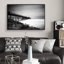 wall26 Framed Canvas Wall Art for Living Room, Bedroom Quiet Bridge into Sea Canvas Prints for Home Decoration Ready to Hang - 16x24 inches