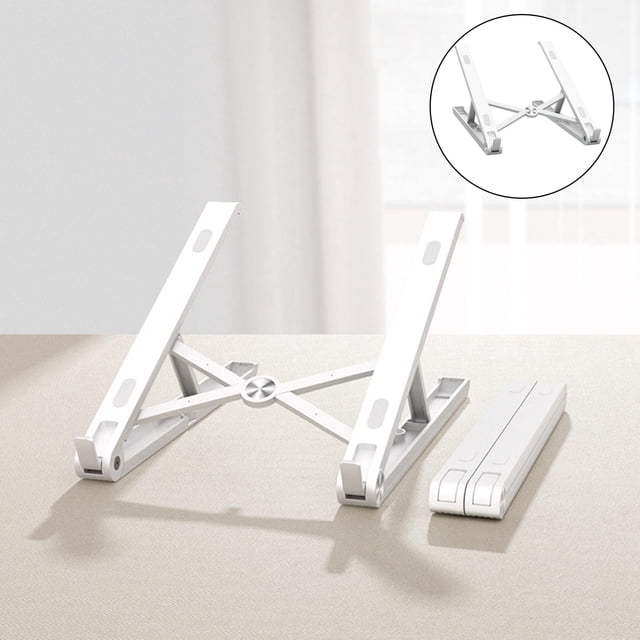 Soporte para Computadora Portátil de Aleación de Aluminio Base de Soporte Vertical Soporte de Escritorio Ergonómico Liviano Portátil para Viajes blanco shamjiam Soporte para portátil plegable