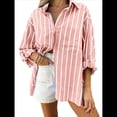 thumbnail image 2 of Camisa de Larga Clásica para Mujer, Blusa Informal de Larga con Botones y Corte Clásico. Rosa S, 2 of 8