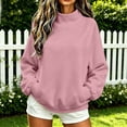 thumbnail image 2 of BUIGTTKLOP Mock Neck Sweatshirt Women 2026 Fall Fashion Oversized Turtleneck Pullover Long Sleeve Casual Sweatshirts with Thumb Hole, 2 of 8