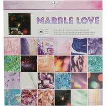 American Crafts Single-Sided Paper Pad 12"X12" 48/Pkg-Marble Love