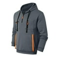 thumbnail image 5 of ZHOUCHANKIDS Men's Zip Up Hoodie Long Sleeve Comfortable Athletic Casual Streetwear Pullover with Front Pockets for Outdoor Winter Wear Dark Gray XL, 5 of 6