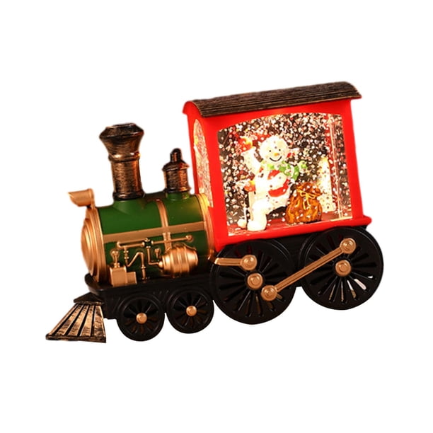 Centro de Mesa Iluminado con Farol de Tren Navideño, Decoración Navideña Luminosa, Decoración Navideña para Accesorios de Diseño de Escena, Hotel muñeco de nieve rojo Sunnimix Linterna de tren