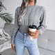 thumbnail image 2 of Jersey JUNBOON para mujer, cuello redondo, manga larga, punto torcido, 2 of 7