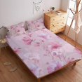 thumbnail image 2 of Flower Fitted Sheet Set with Pillowcase 3D Rose Printed Bedding Set Home Bedroom Decor,Queen (60"x80"), 2 of 5