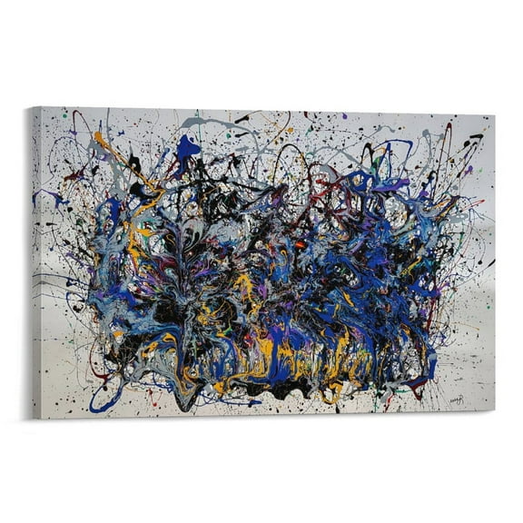 Jackson Pollock Canvas Wall Art Framed 《Reversion Style》 Print Paintings Poster Home Decor Poster Wall Art Hanging Picture Print Bedroom Decorative Painting Posters Room Aesthetic 16x24inch(40x60cm)