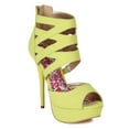 thumbnail image 1 of Qupid AH29 Women Nubuck Caged Stiletto Platform Stiletto Heel, 1 of 6