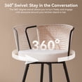 thumbnail image 3 of Sailvan Swivel Bar Stool Set of 4, 35.8" Rattan Counter Height Bar Chairs with Back & Footrest, Modern Upholstered Counter Stools for Kitchen Island, Easy Assembly, Beige, 3 of 8