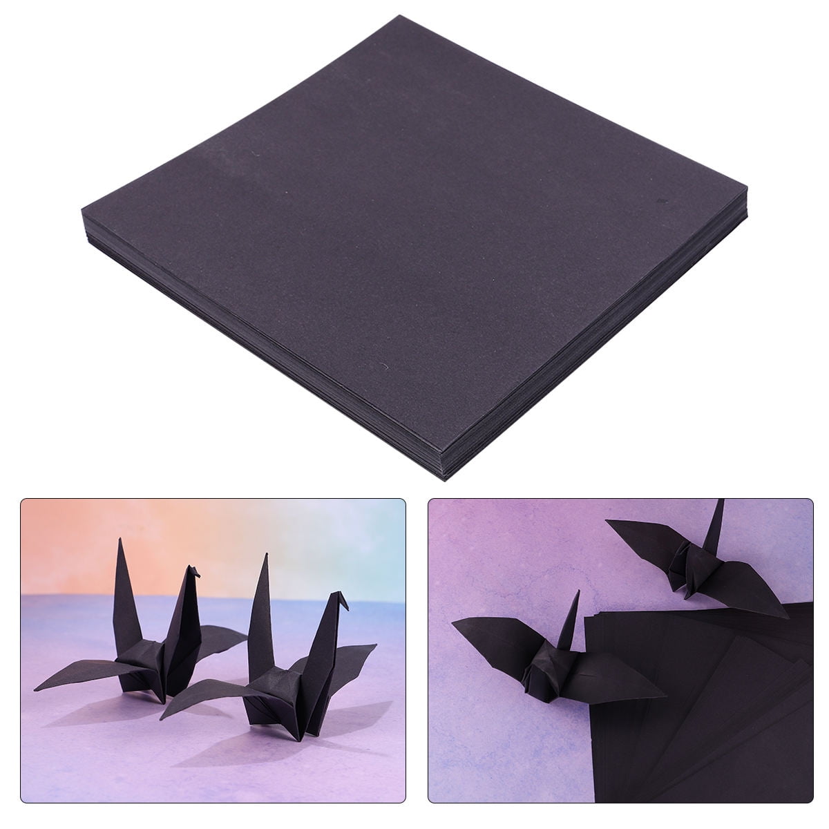 HONITANO 100Pcs Black Origami Paper for Art Projects Easy Cutting Sticking and Craft Use