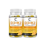 (2 Pack)Vitamin D3 K2 Capsules - Vitamin D3 5000 IU and Vitamin K MK7 200mcg - for Immune Support, Bone Health & Heart Health - Non-GMO - Gluten-Free - 240 Softgels