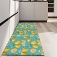 thumbnail image 4 of Yellow Lemon Fruit Slices Blue Pattern Kitchen Rug Mat,Kitchen Runner Rugs Non Skid Washable,Decorative Kitchen Floor Mats for Kitchen,Sink,Laundry,17"X47", 4 of 5