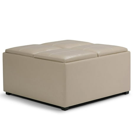 Avalon Table Chocolate - Simpli Home Avalon Coffee Table Storage Ottoman with 4 Serving Trays