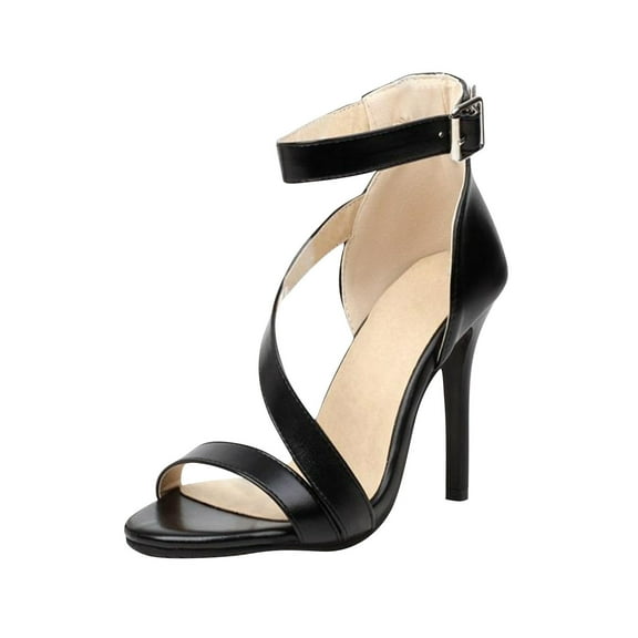 OAVQHLG3B Dress Sandals for Women Women's Casual Banquet Open Toe Ankle Buckle Strap Super Heel Sandals