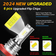 thumbnail image 4 of WVKVII For Chrysler 200 2016-2017 4X Combo LED Headlights Fog Light Bulbs Kit 6000K, 4 of 9