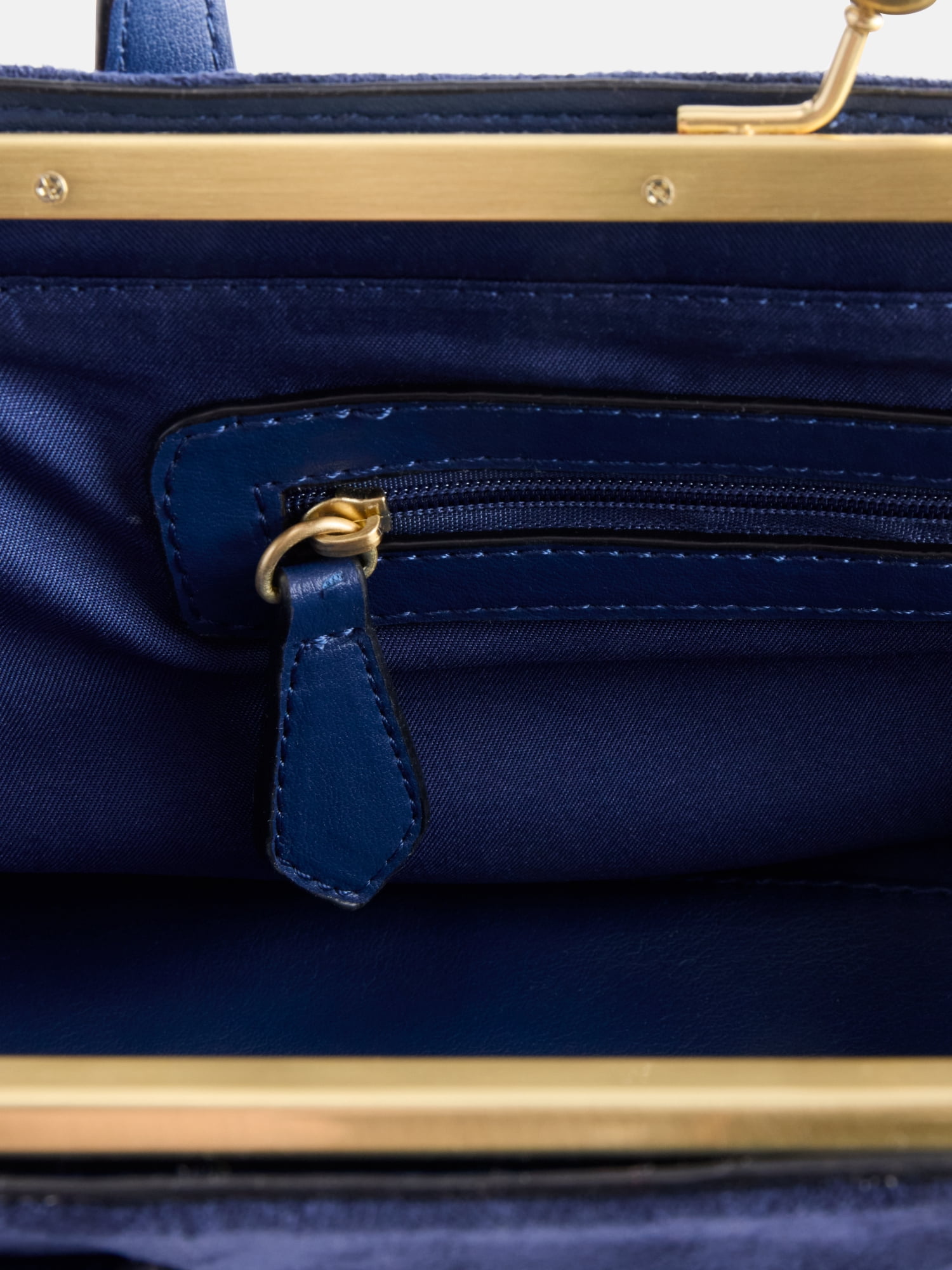 Free Assembly Women's Faux Suede Shoulder Bag with Mini Bag Charm, Navy Water